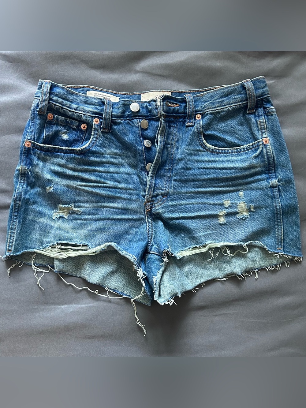 Universal Thread Women's Distressed Blue Denim Cutoff Shorts